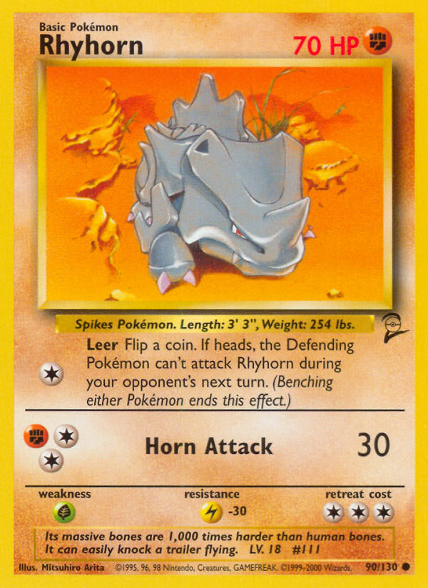 Rhyhorn (90/130) [Base Set 2] | Silver Goblin