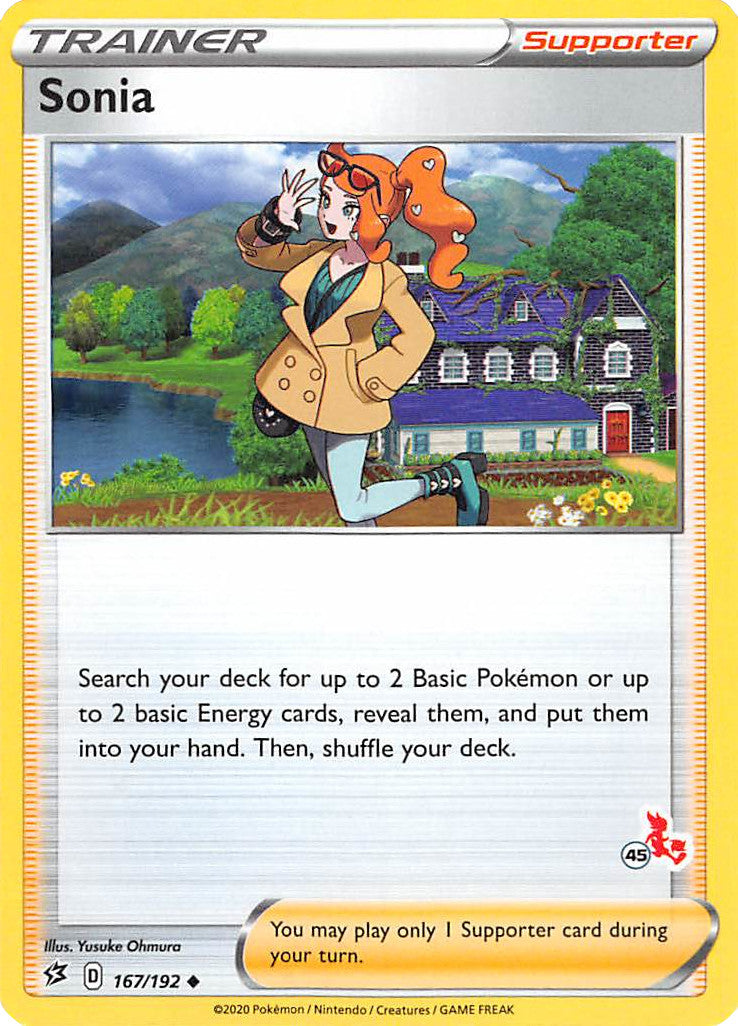 Sonia (167/192) (Cinderace Stamp #45) [Battle Academy 2022] | Silver Goblin