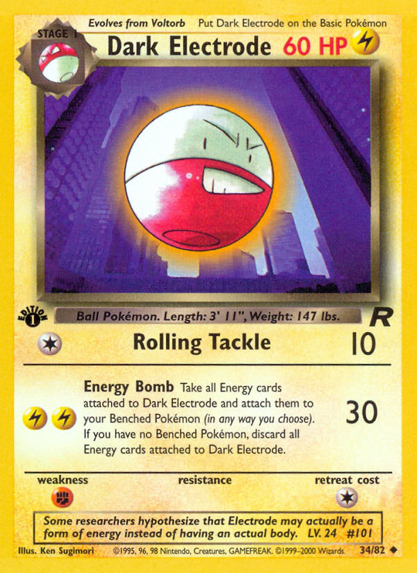 Dark Electrode (34/82) [Team Rocket 1st Edition] | Silver Goblin
