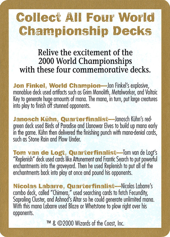 2000 World Championships Ad [World Championship Decks 2000] | Silver Goblin