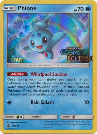 Phione (SM220) (Staff Prerelease Promo) [Sun & Moon: Black Star Promos] | Silver Goblin