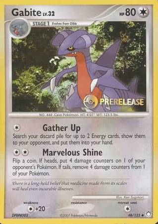 Gabite (48/123) (Prerelease Promo) [Diamond & Pearl: Black Star Promos] | Silver Goblin