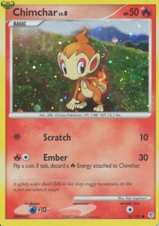 Chimchar (76/130) (Cosmos Holo) [Diamond & Pearl: Base Set] | Silver Goblin