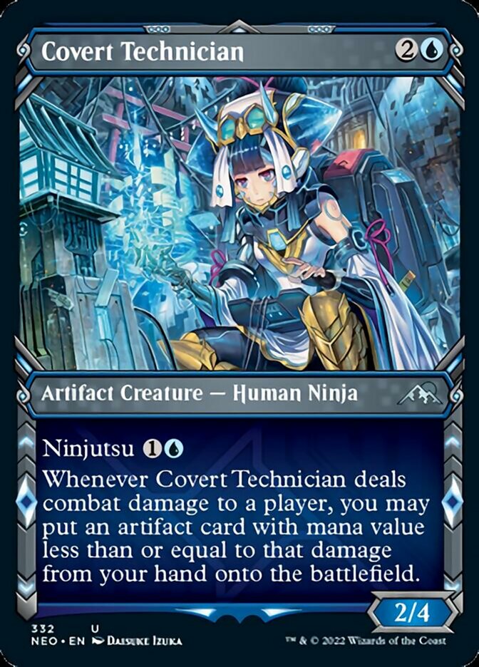 Covert Technician (Showcase Ninja) [Kamigawa: Neon Dynasty] | Silver Goblin