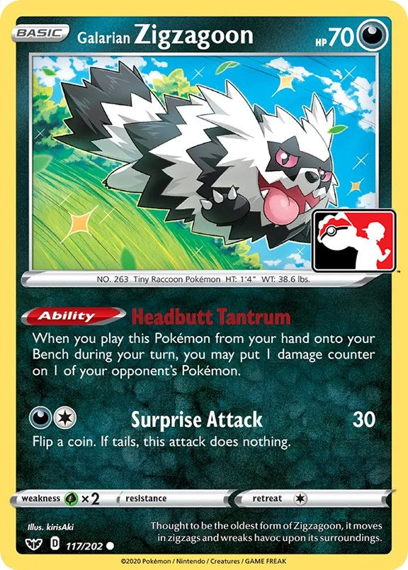 Galarian Zigzagoon (117/202) [Prize Pack Series One] | Silver Goblin