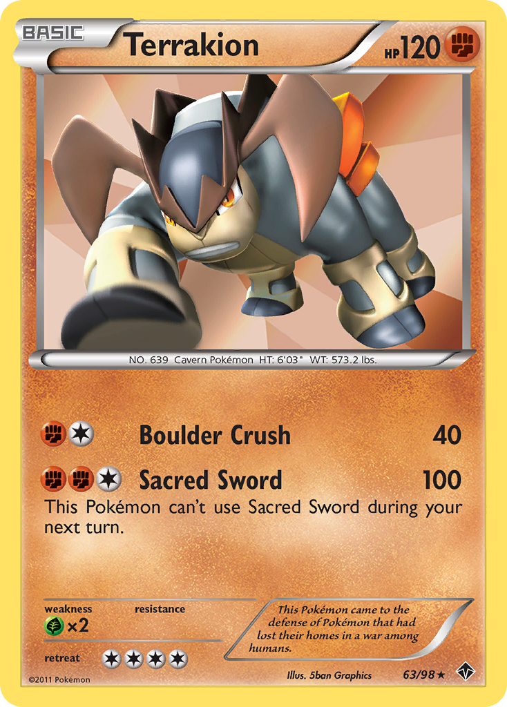 Terrakion (63/98) [Black & White: Emerging Powers] | Silver Goblin