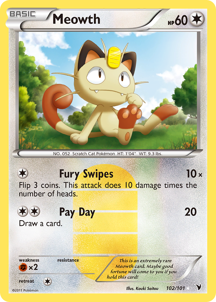 Meowth (102/101) [Black & White: Noble Victories] | Silver Goblin