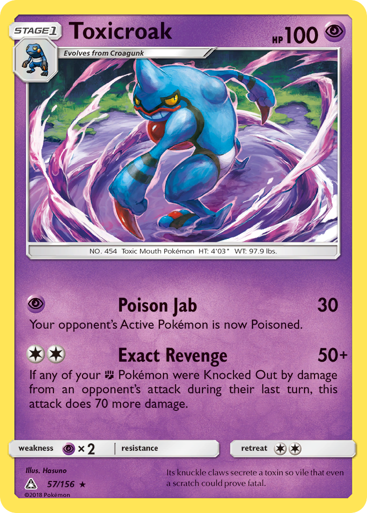 Toxicroak (57/156) [Sun & Moon: Ultra Prism] | Silver Goblin