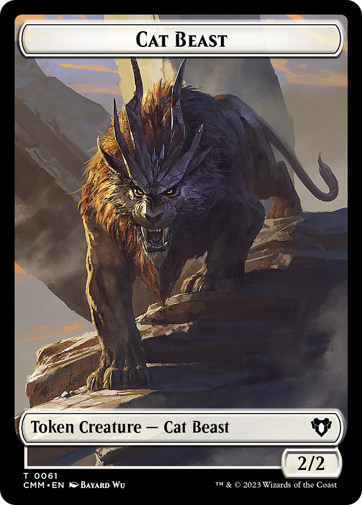 Cleric // Cat Beast Double-Sided Token [Commander Masters Tokens] | Silver Goblin