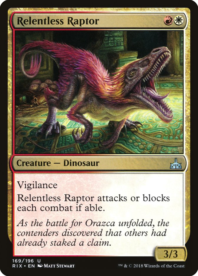 Relentless Raptor [Rivals of Ixalan] | Silver Goblin