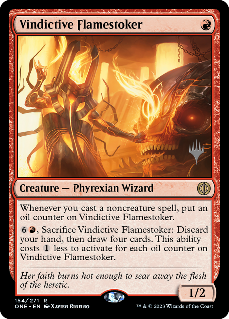 Vindictive Flamestoker (Promo Pack) [Phyrexia: All Will Be One Promos] | Silver Goblin