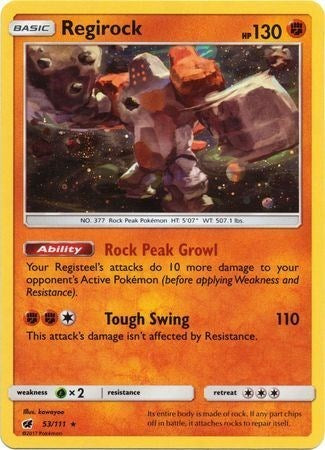 Regirock (53/111) (Cosmos Holo) [Sun & Moon: Crimson Invasion] | Silver Goblin