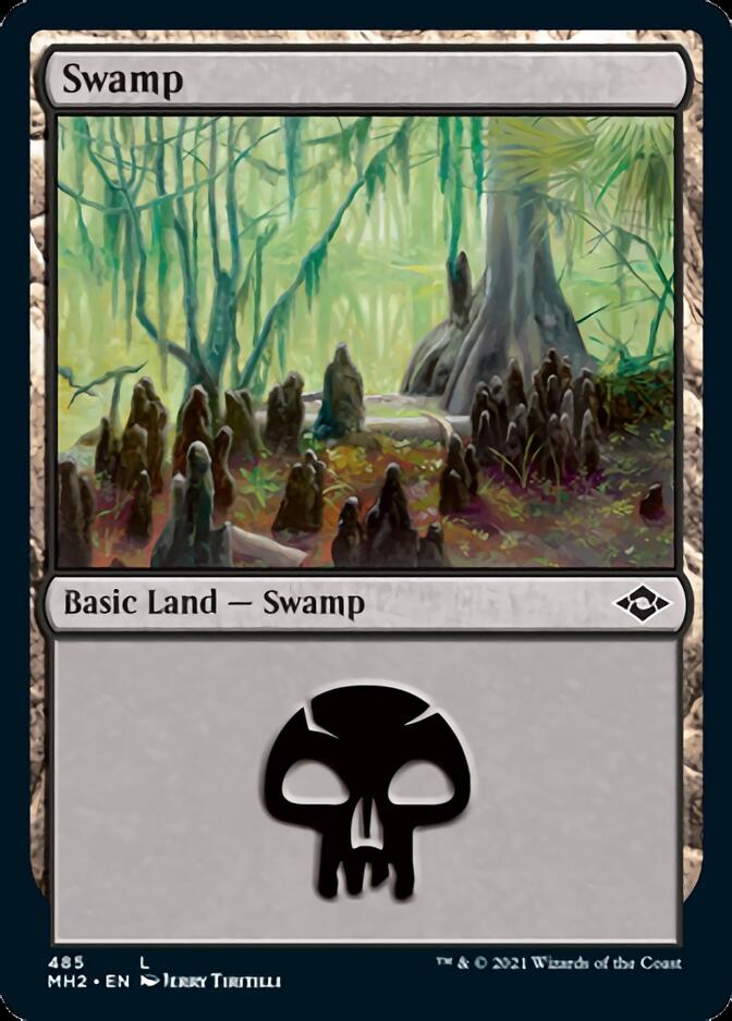 Swamp (485) (Foil Etched) [Modern Horizons 2] | Silver Goblin