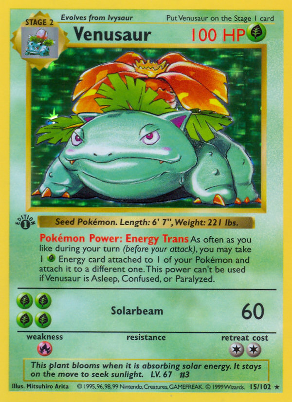 Venusaur (15/102) (Shadowless) [Base Set 1st Edition] | Silver Goblin