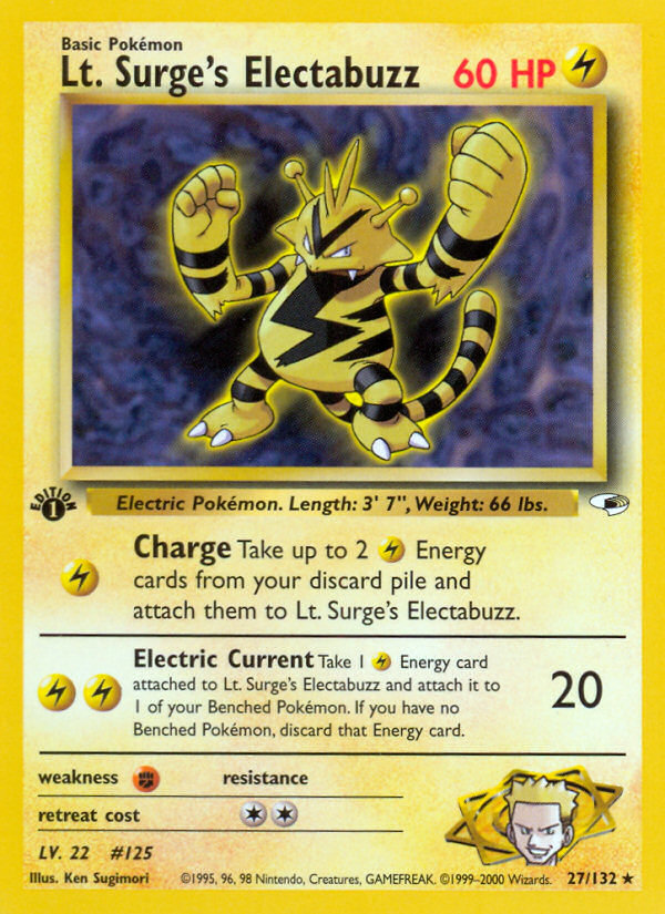 Lt. Surge's Electabuzz (27/132) [Gym Heroes 1st Edition] | Silver Goblin