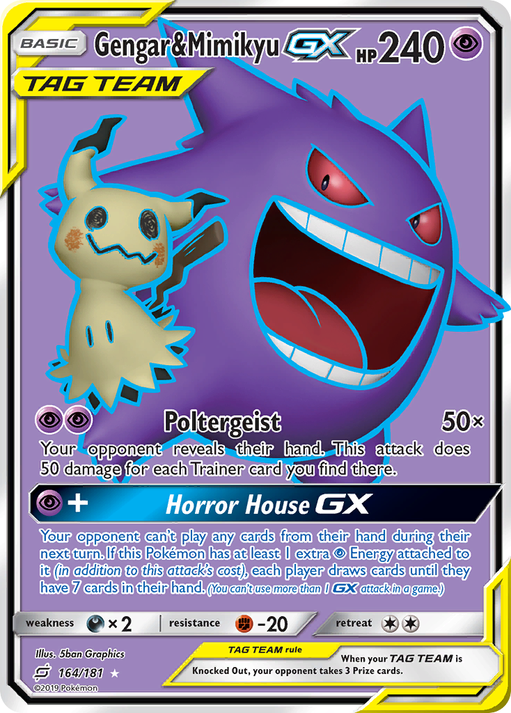 Gengar & Mimikyu GX (164/181) [Sun & Moon: Team Up] | Silver Goblin