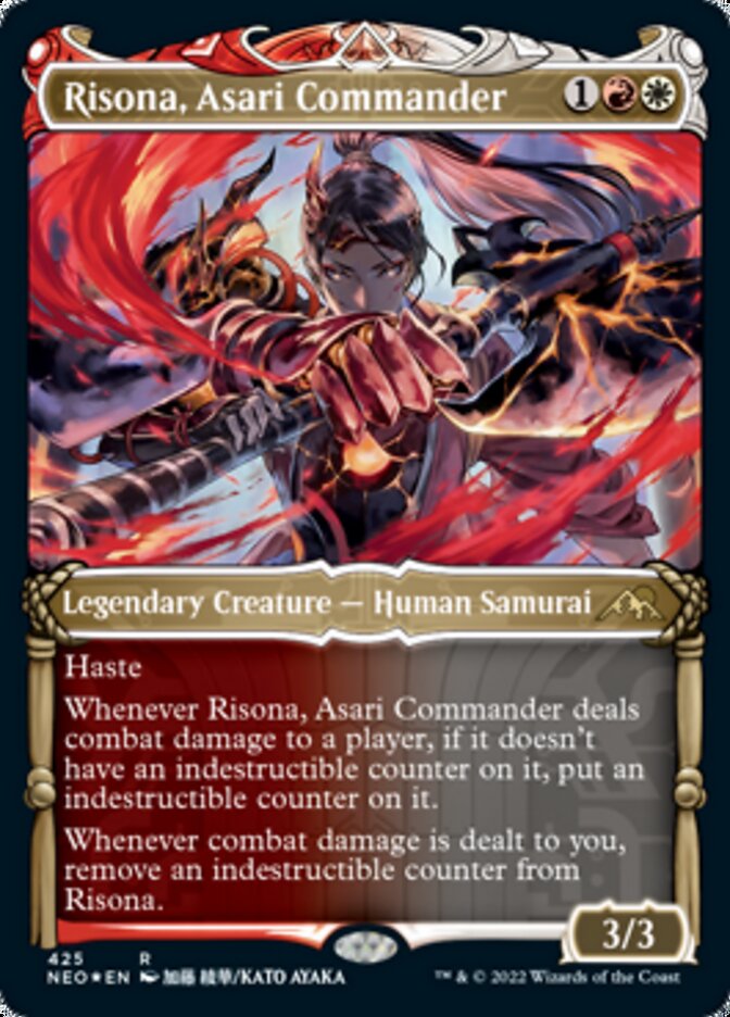Risona, Asari Commander (Showcase) (Foil Etched) [Kamigawa: Neon Dynasty] | Silver Goblin