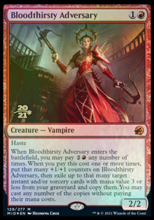 Bloodthirsty Adversary [Innistrad: Midnight Hunt Prerelease Promos] | Silver Goblin