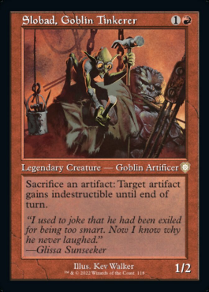 Slobad, Goblin Tinkerer (Retro) [The Brothers' War Commander] | Silver Goblin