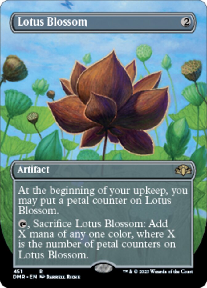 Lotus Blossom (Borderless Alternate Art) [Dominaria Remastered] | Silver Goblin