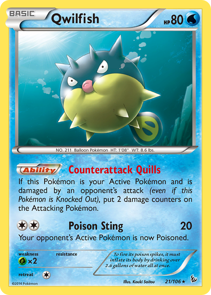 Qwilfish (21/106) [XY: Flashfire] | Silver Goblin