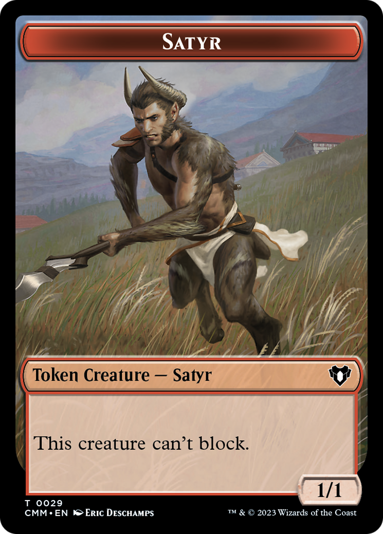 Saproling // Satyr Double-Sided Token [Commander Masters Tokens] | Silver Goblin