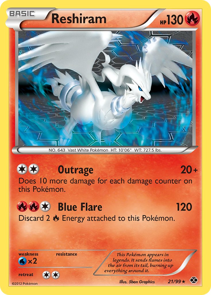 Reshiram (21/99) (Theme Deck Exclusive) [Black & White: Next Destinies] | Silver Goblin