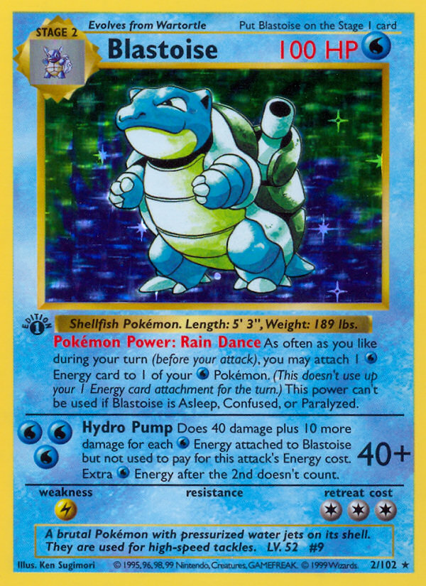 Blastoise (2/102) (Shadowless) [Base Set 1st Edition] | Silver Goblin