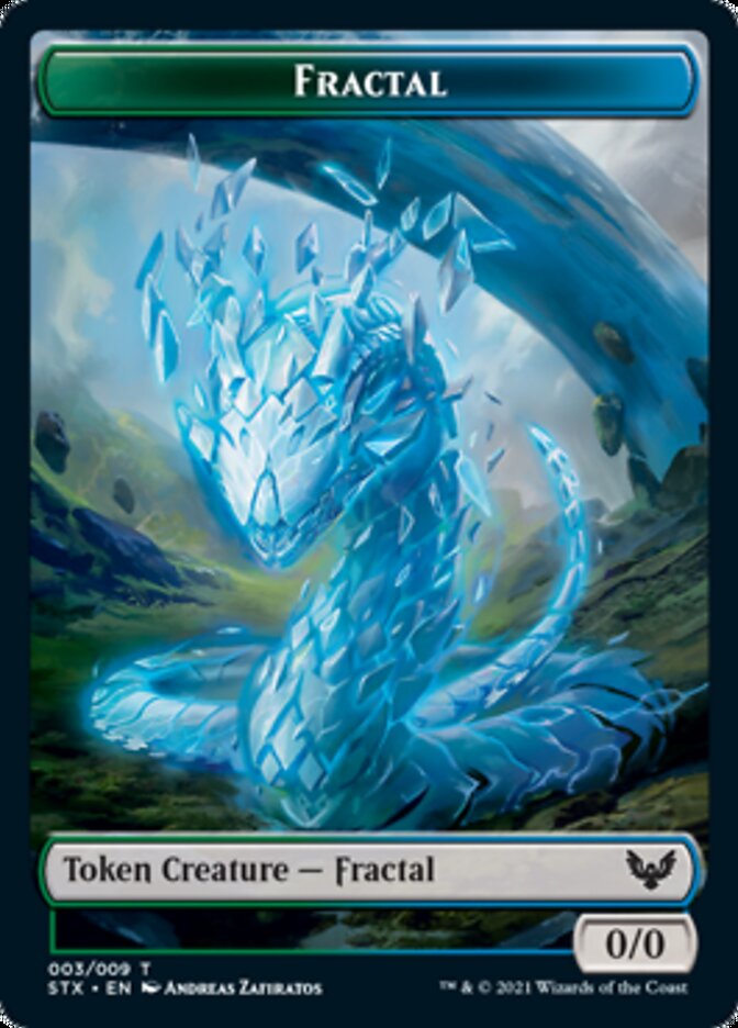 Elemental // Fractal Double-Sided Token [Strixhaven: School of Mages Tokens] | Silver Goblin
