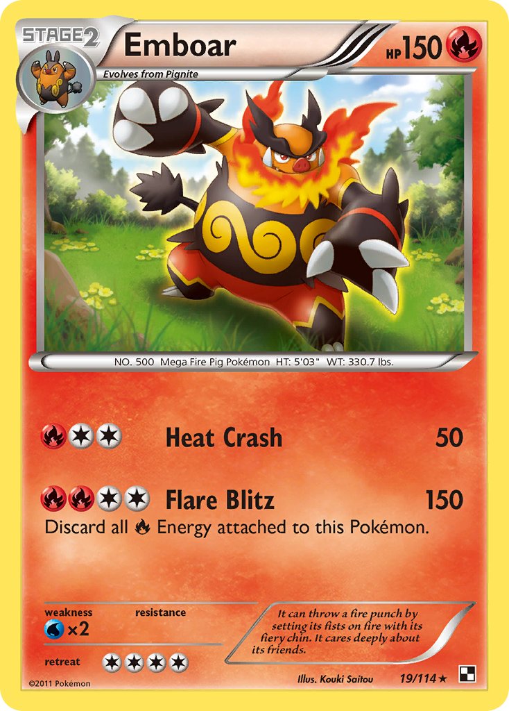 Emboar (19/114) (Theme Deck Exclusive) [Black & White: Base Set] | Silver Goblin