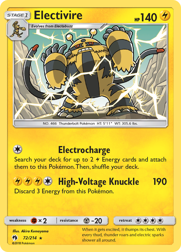 Electivire (72/214) [Sun & Moon: Lost Thunder] | Silver Goblin