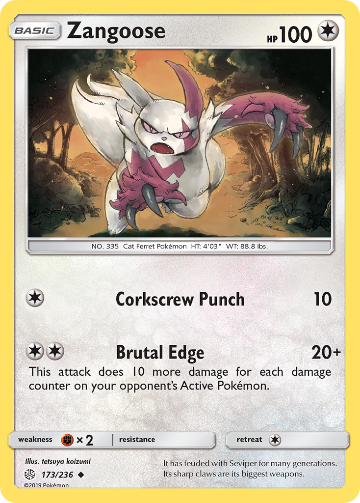 Zangoose (173/236) [Sun & Moon: Cosmic Eclipse] | Silver Goblin