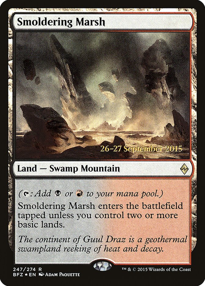 Smoldering Marsh [Battle for Zendikar Prerelease Promos] | Silver Goblin