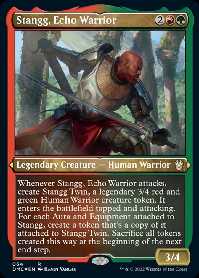 Stangg, Echo Warrior (Foil Etched) [Dominaria United Commander] | Silver Goblin