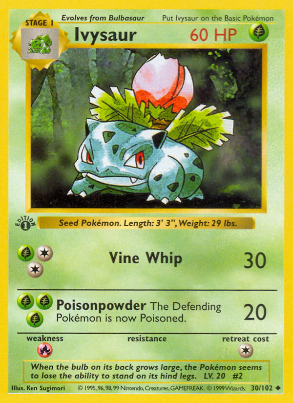 Ivysaur (30/102) (Shadowless) [Base Set 1st Edition] | Silver Goblin