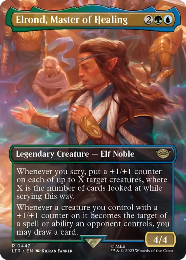 Elrond, Master of Healing (Borderless Alternate Art) [The Lord of the Rings: Tales of Middle-Earth] | Silver Goblin