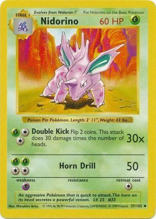 Nidorino (37/102) [Base Set Shadowless Unlimited] | Silver Goblin