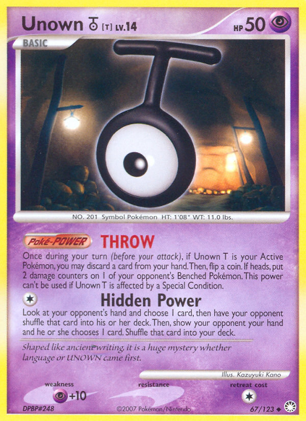 Unown T (67/123) [Diamond & Pearl: Mysterious Treasures] | Silver Goblin