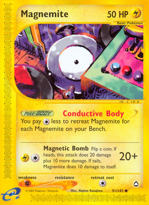 Magnemite (91/147) [Aquapolis] | Silver Goblin