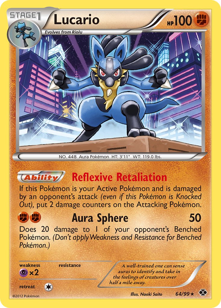 Lucario (64/99) (Cosmos Holo) (Blister Exclusive) [Black & White: Next Destinies] | Silver Goblin