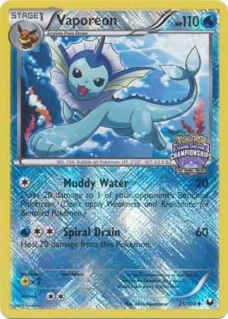 Vaporeon (25/108) (State Province Championship 2013 Promo) [Black & White: Dark Explorers] | Silver Goblin