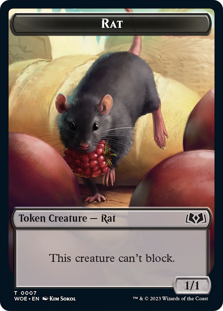 Rat // Food (0013) Double-Sided Token [Wilds of Eldraine Tokens] | Silver Goblin