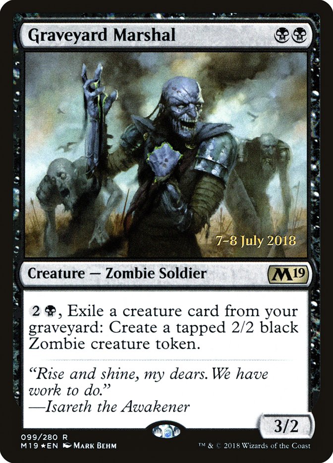 Graveyard Marshal [Core Set 2019 Prerelease Promos] | Silver Goblin