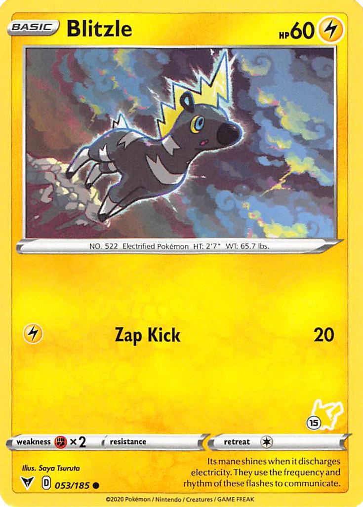 Blitzle (053/185) (Pikachu Stamp #15) [Battle Academy 2022] | Silver Goblin