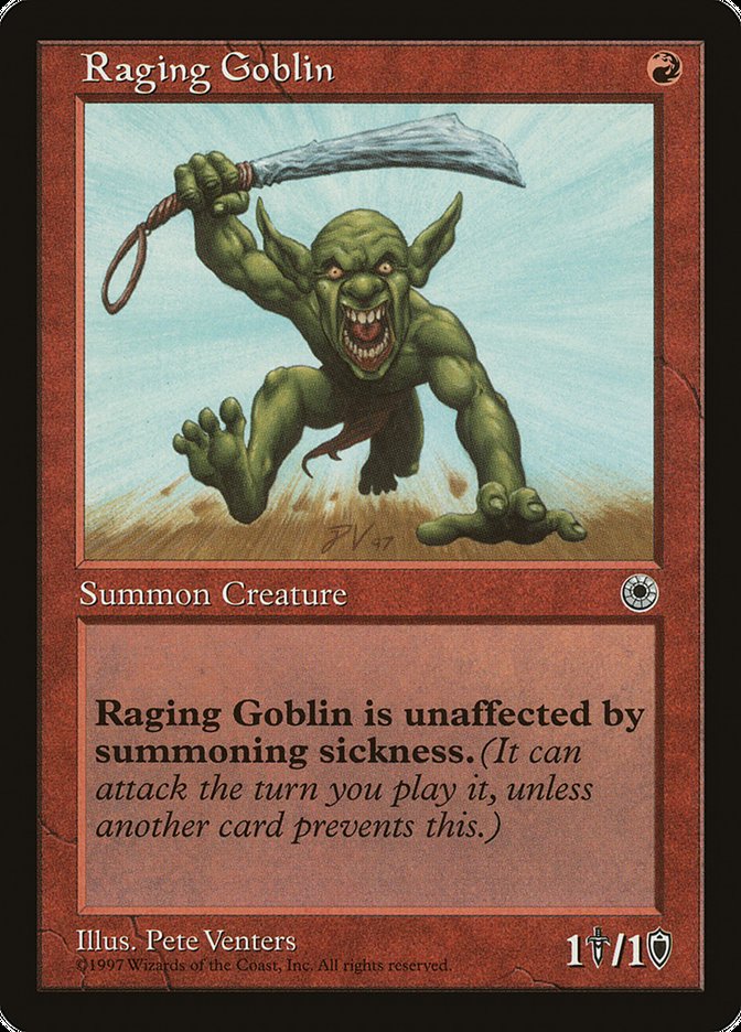 Raging Goblin (No Flavor Text) [Portal] | Silver Goblin
