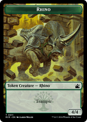 Spirit (0018) // Rhino Double-Sided Token [Ravnica Remastered Tokens] | Silver Goblin