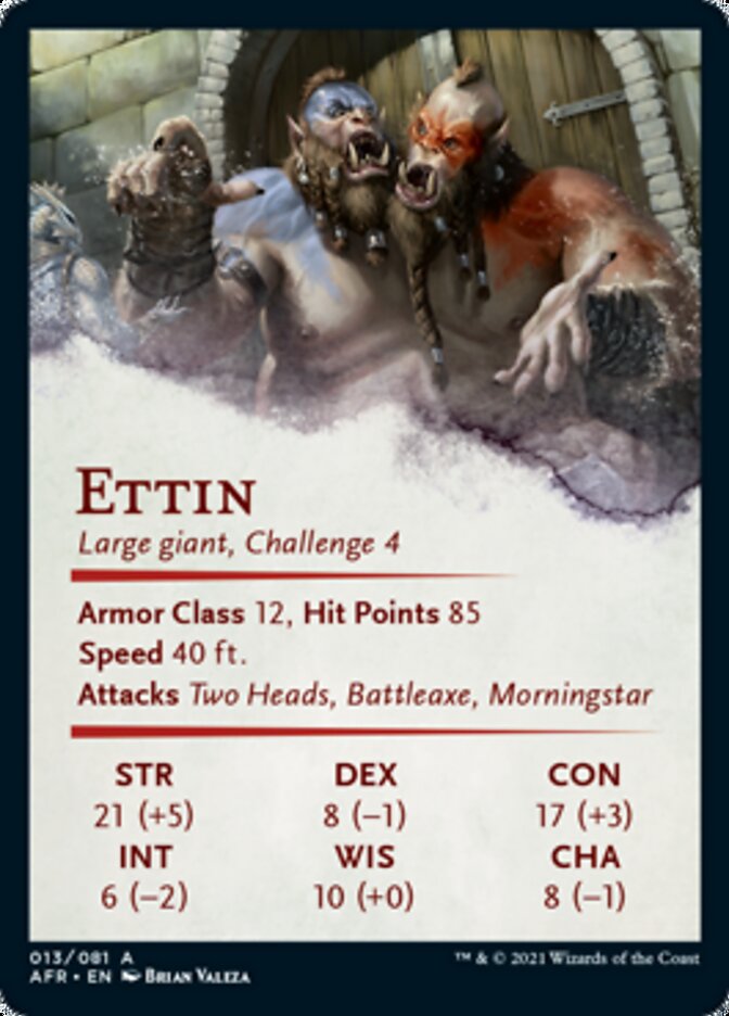 Ettin Art Card [Dungeons & Dragons: Adventures in the Forgotten Realms Art Series] | Silver Goblin
