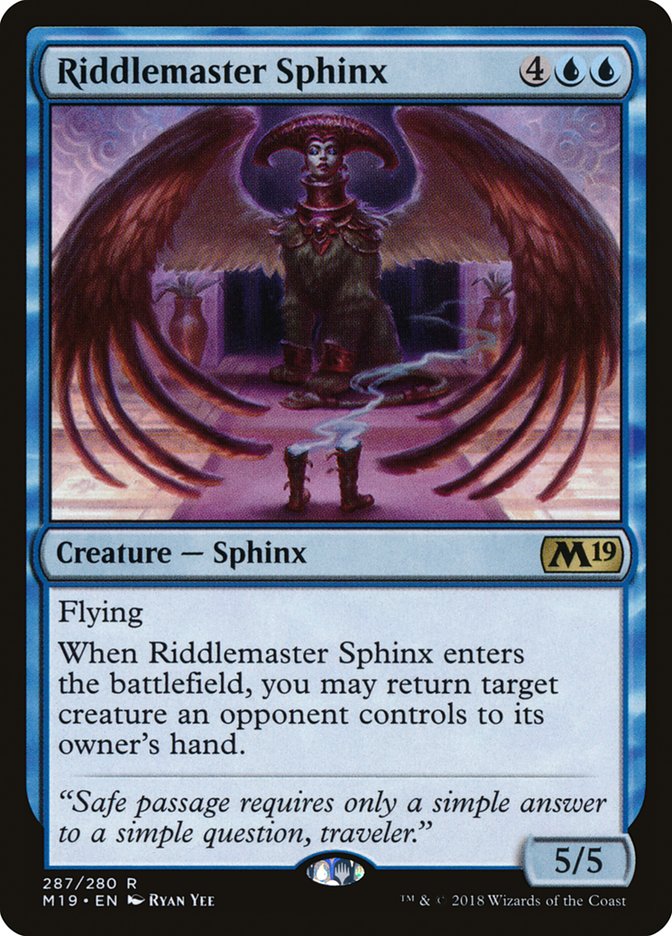 Riddlemaster Sphinx [Core Set 2019] | Silver Goblin