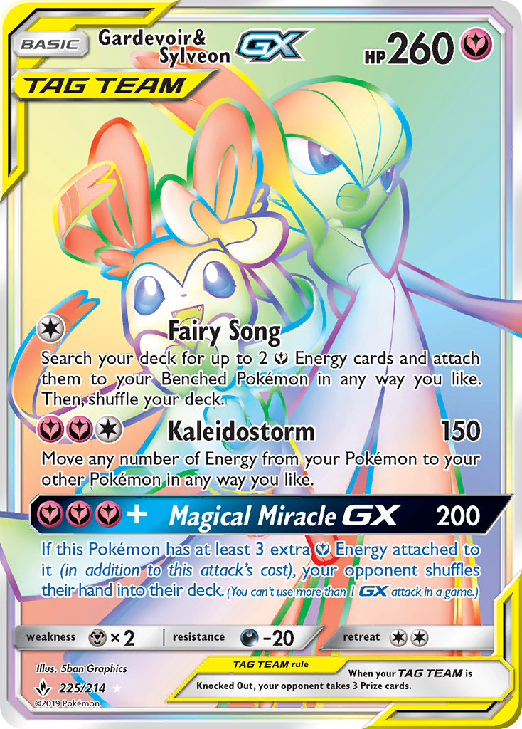 Gardevoir & Sylveon GX (225/214) [Sun & Moon: Unbroken Bonds] | Silver Goblin