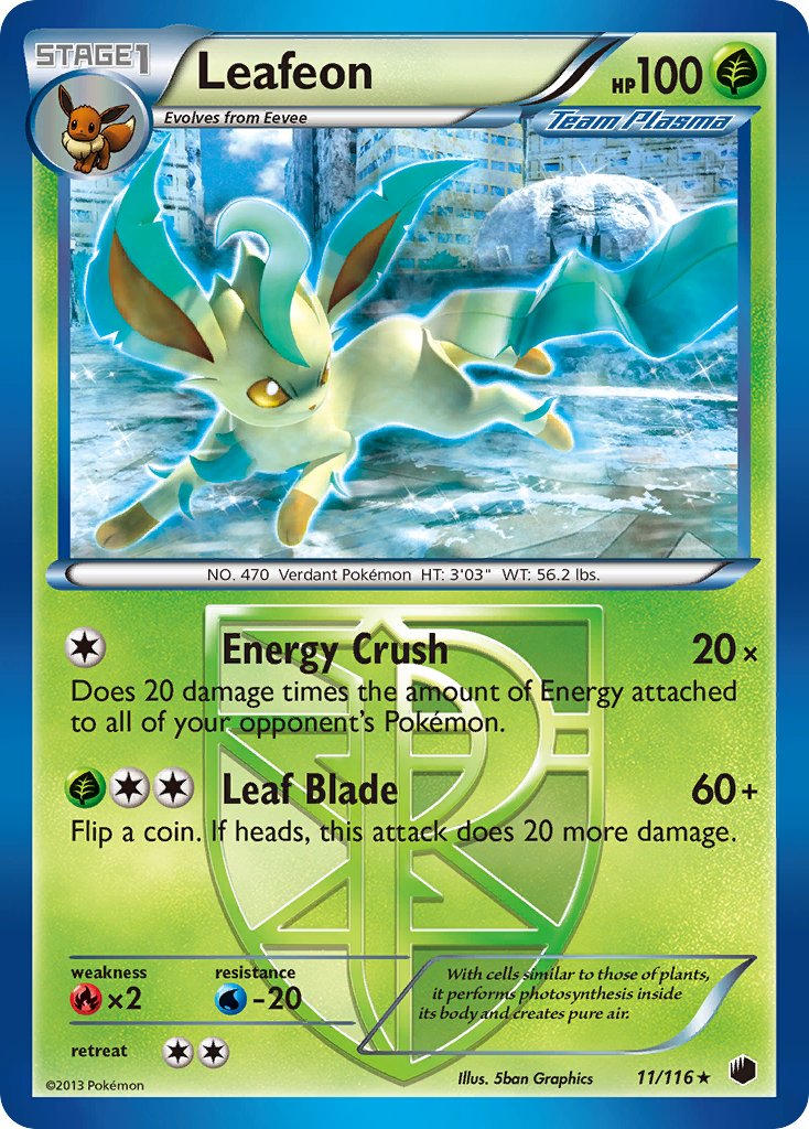 Leafeon (11/116) (Theme Deck Exclusive) [Black & White: Plasma Freeze] | Silver Goblin